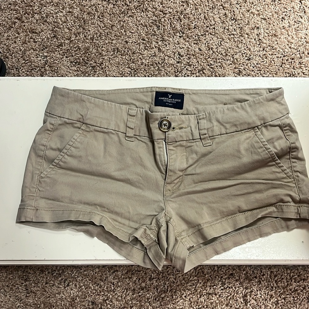 Tan short shorts